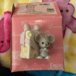 Precious Moments Gray and Pink Mouse Figurine